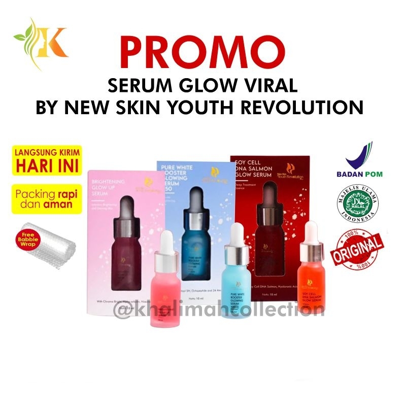 PROMO SERUM GLOW VIRAL SYR BY NEW SKIN YOUTH REVOLUTION PLUS SERUM WAJAH GLOWING SERUM BRIGHTENING S