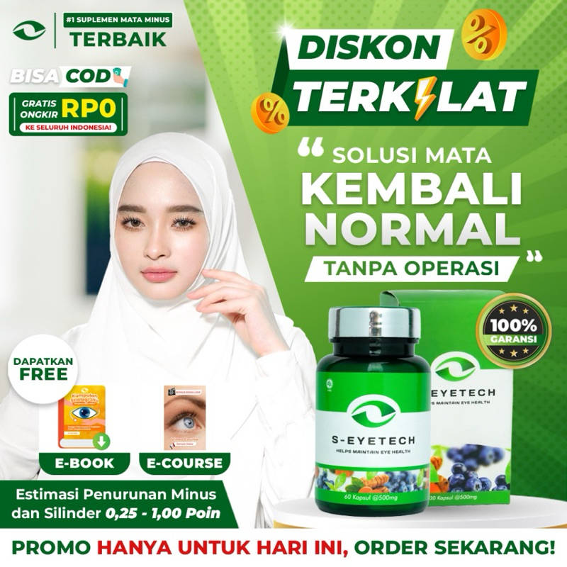 SMART VISION Suplemen Obat Mata Minus, Plus, dan Silinder S-Eyetech Obat Mata Minus Paling ampuh Vitamin Mata Bpom Obat Mata Minus dan Silinder Herbal Anak dan Dewasa Rabun jauh di apotik kapsul mata Suplemen mata Buram katarak