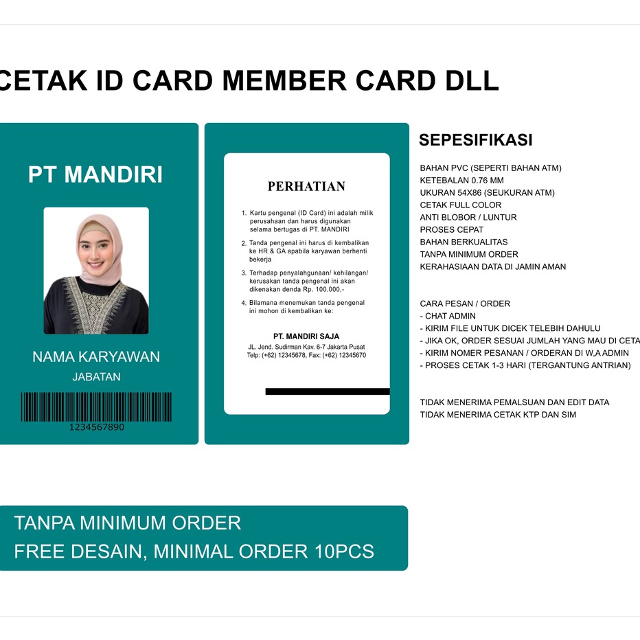 

CETAK ID CARD MEMBER CARD KARTU ANGGOTA NAME TAG