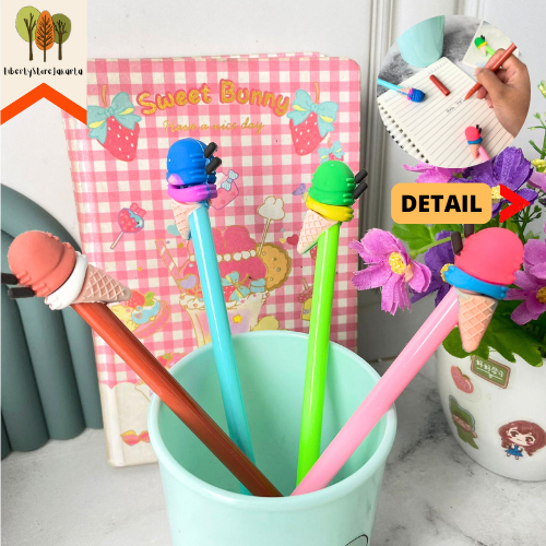

Pulpen Gel Ice Cream Cone Tinta Hitam PGK-1070 Alat Tulis Sekolah Stationery