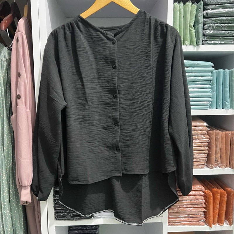 Lyli Blouse Rayon Airflow / Blouse korean look / Blouse crinkel / blouse crinkle premium (COD)