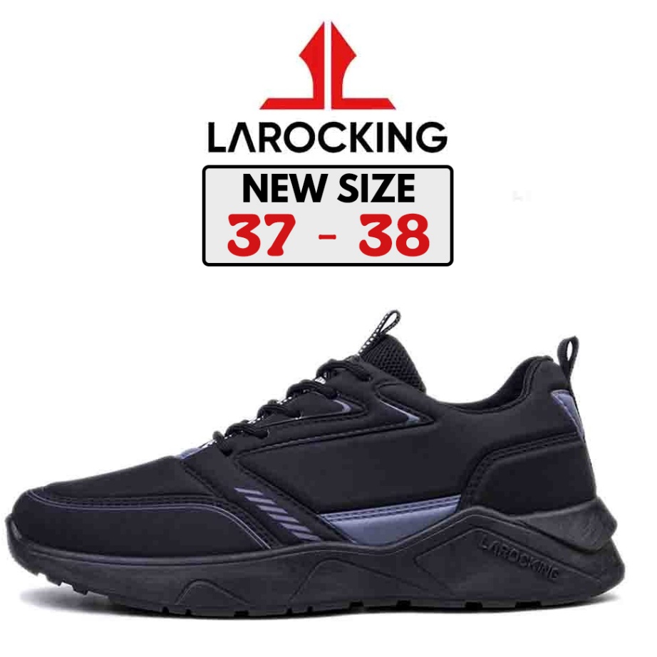 Produk Larocking  Raptor Hitam Polos  Sepatu Sneakers Running Gym Shoes
