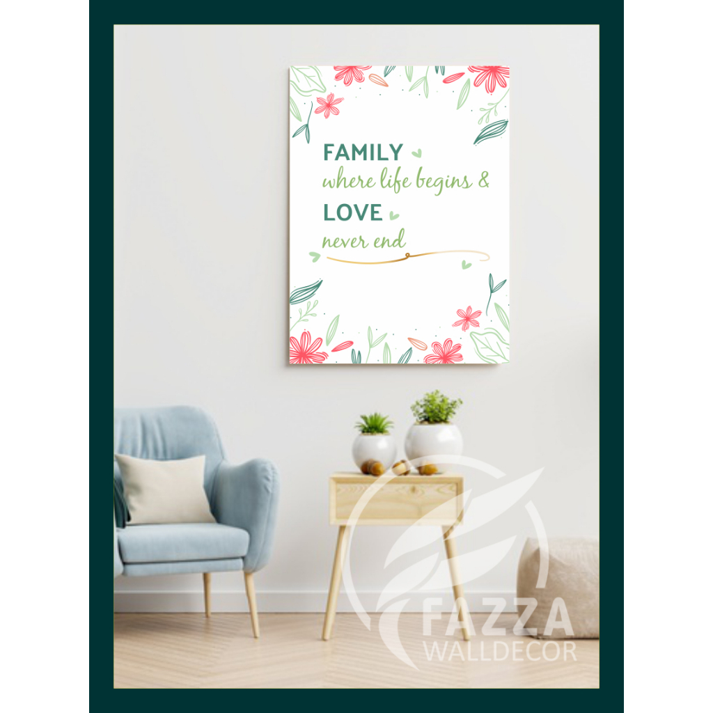 HIASAN DINDING WALLDECOR QUOTES FAMILY WHERE LIFE BEGINS