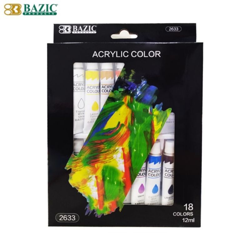 

BAZIC - CAT AKRILIK / PEWARNA AKRILIK / ACRYLIC COLOUR ISI 18 WARNA 12 ML 2633