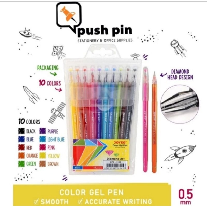 

Joyko Pen Diamond Art GPC-310S 10 Warna