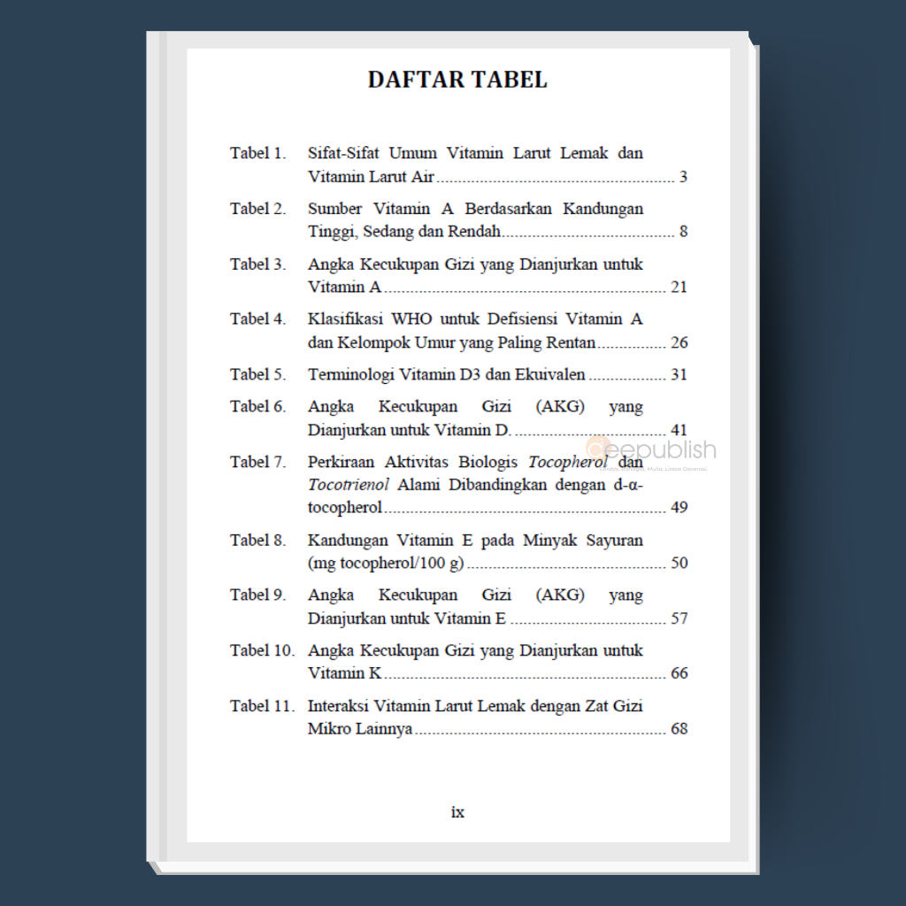 Deepublish - Buku Vitamin Larut Lemak, Metabolisme dan Interaksinya dengan Zat Gizi dan Obat (BW) - BUKU KESEHATAN-4