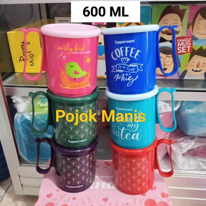 Promo Cangkir minum jumbo mug 600 ml tupperware eceran ( 1 pcs )