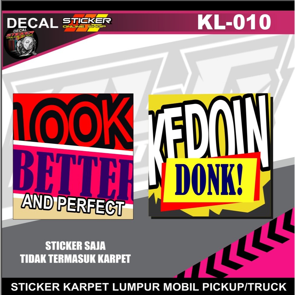 STIKER KEPETAN KARPET LUMPUR PICKUP TRUCK MOBIL DECAL PRINT VARIASI  STICKER
