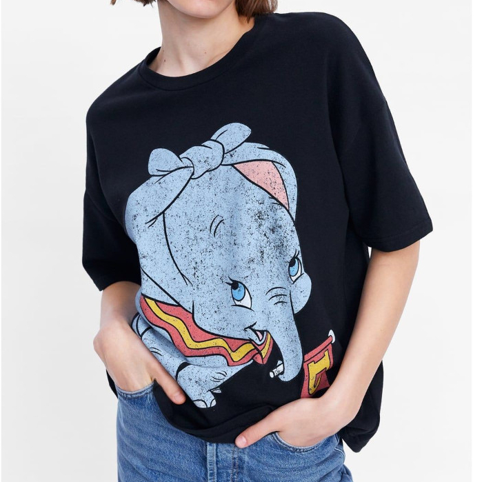 Kaos Oversize Wanita Atasan Baju Wanita Kekinian Jumbo Bigsize Tshirt Zara Disney Dumbo Hitam Cotton Combed 24s Korean Style Tumblr Tee
