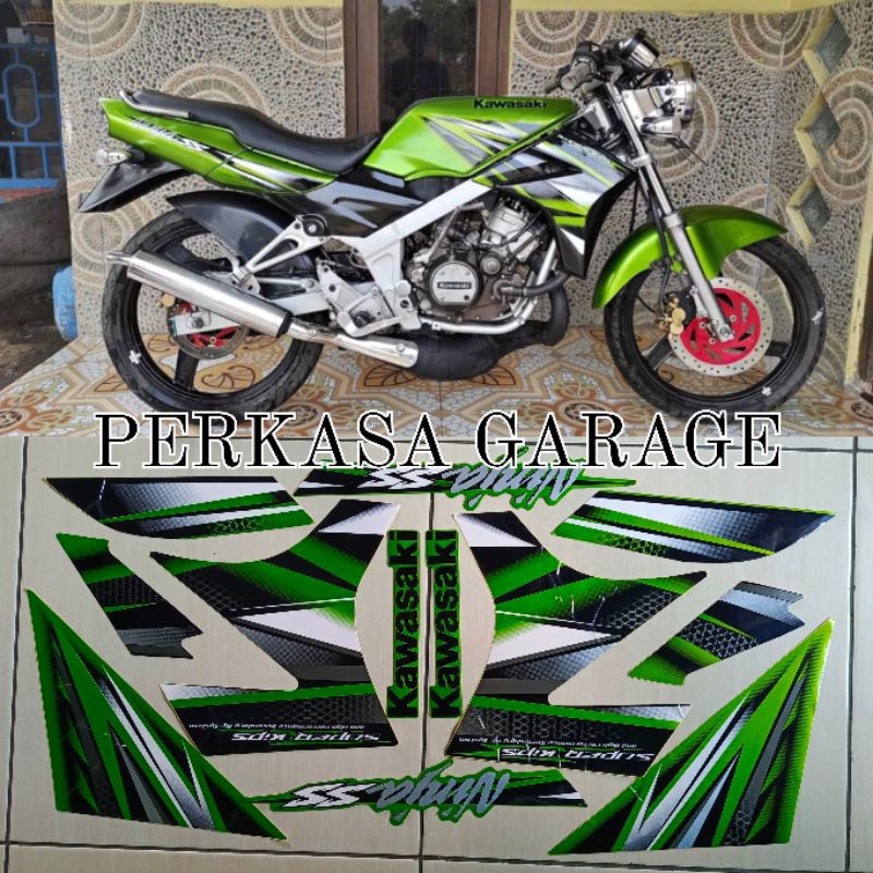 stiker striping NINJA SS 2013 warna hijau good quality (METALIK)