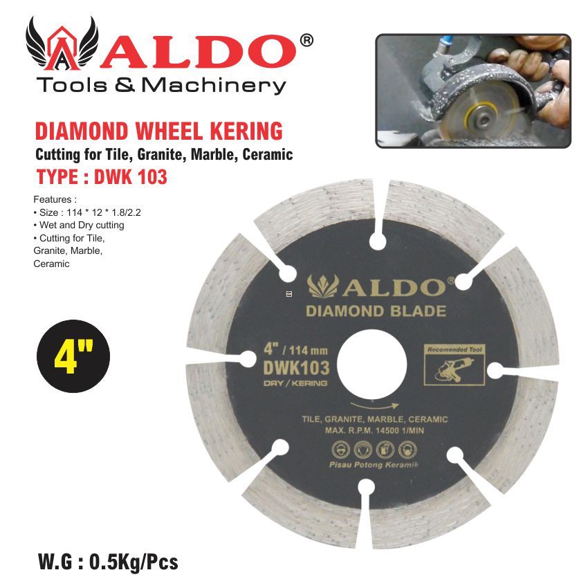 DIAMOND WHEEL KERING DWK 103 / MATA POTONG KERAMIK / MATA GERINDA / MATA GRANIT MERK ALDO