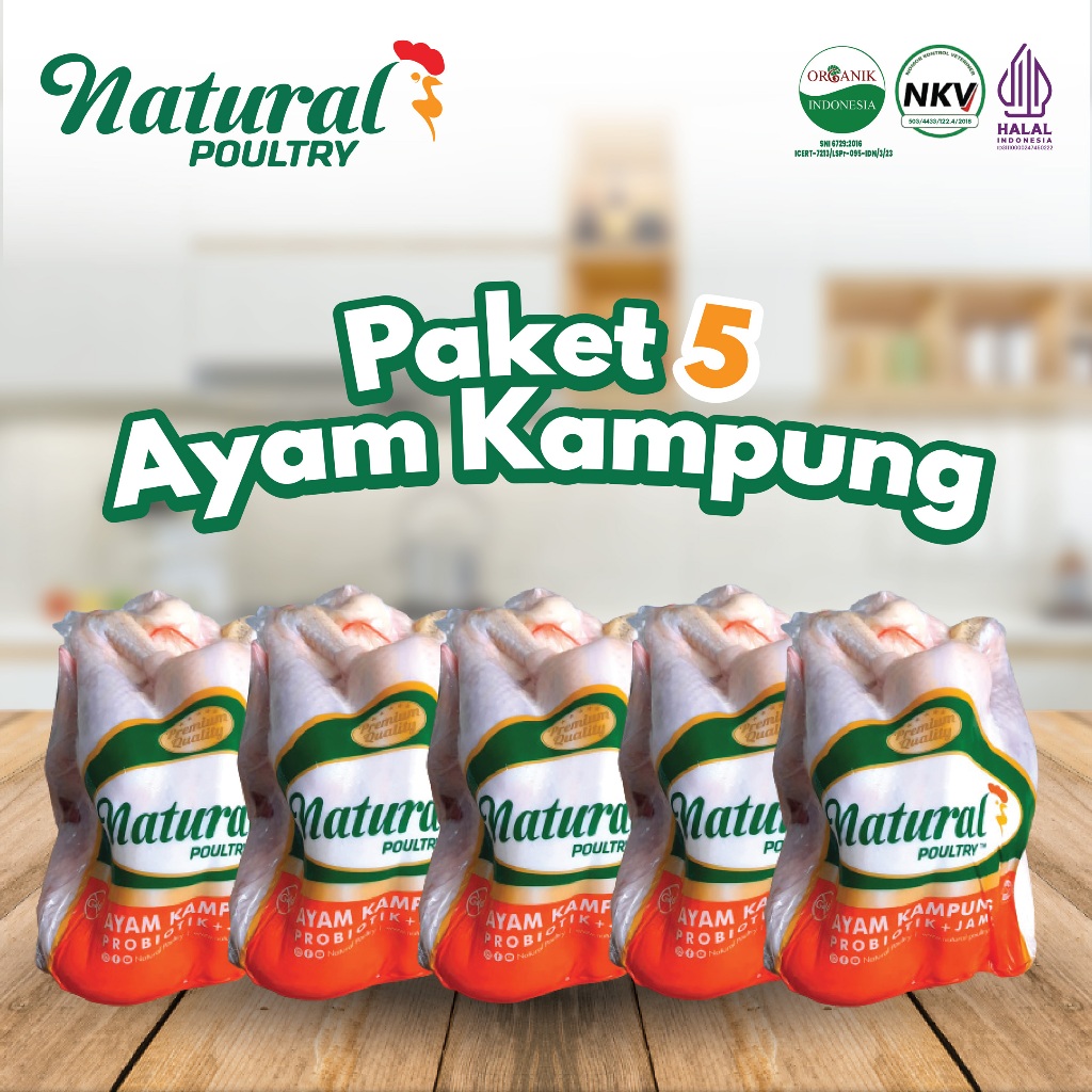 

Paket 5 Ayam Kampung Reguler (750-850 gram) - Natural Poultry