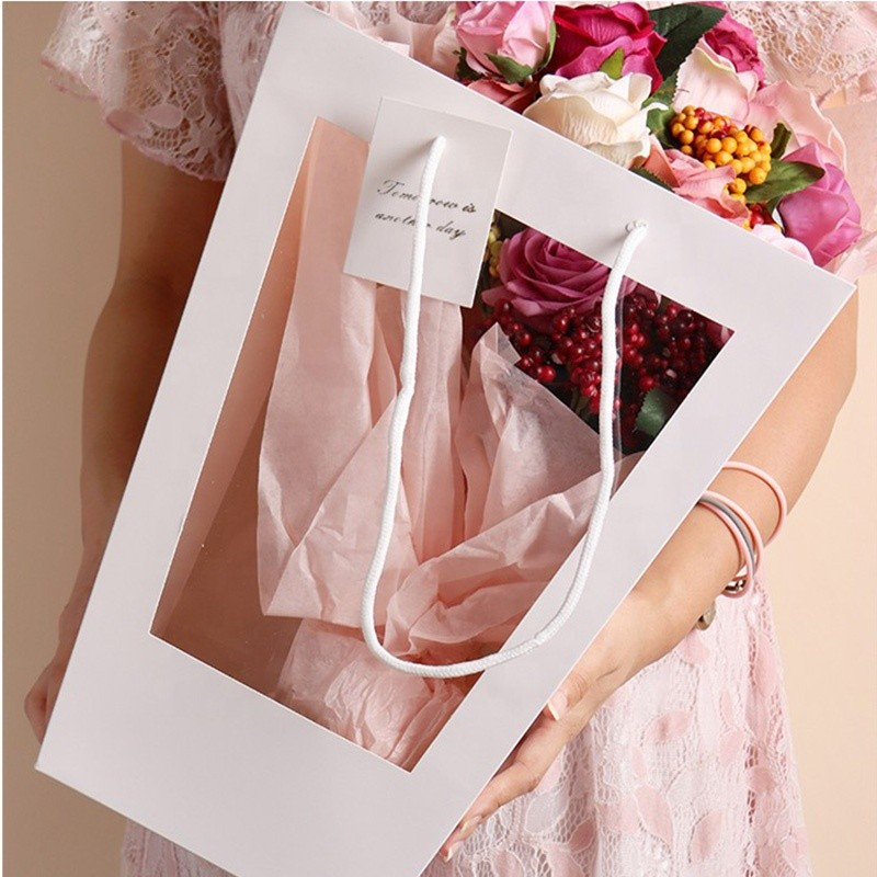 

Flower Packing Paper Bag / Flower Bags With Handle / Gift Bag Bouquet / Paper Bag Bunga / Tas Tote Buket Bunga / Kantong Tengah Bng