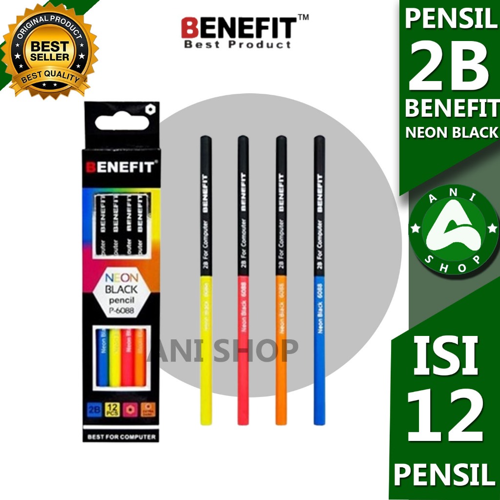 

PENSIL BENEFIT NEON BLACK 2B 1 PACK ISI 12 PCS ANI SHOPP