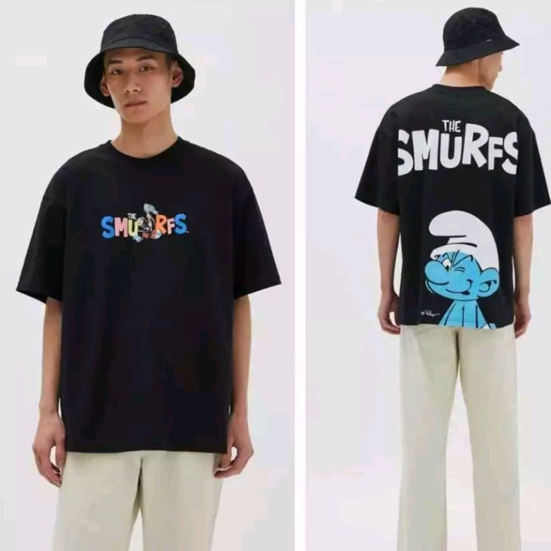Kaos Oversize Wanita Pria Baju Kece Kekinian Smurft DB T-shirt Premium Cotton Combed 24s