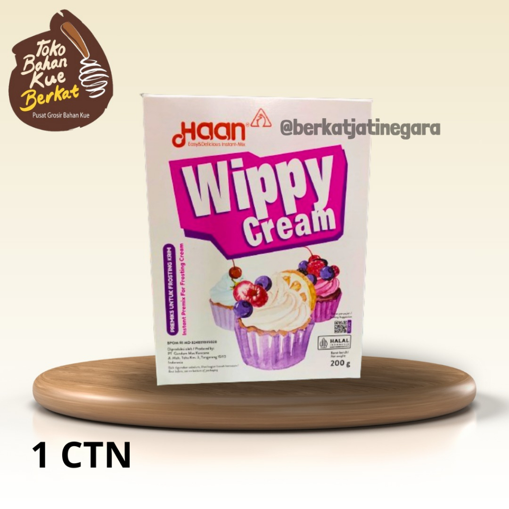 

WIPPY CREAM HAAN / WIPPY CREAM INSTANT TOPPING POWDER 200 GR /WHIPPING CTN ( 24 PCS )