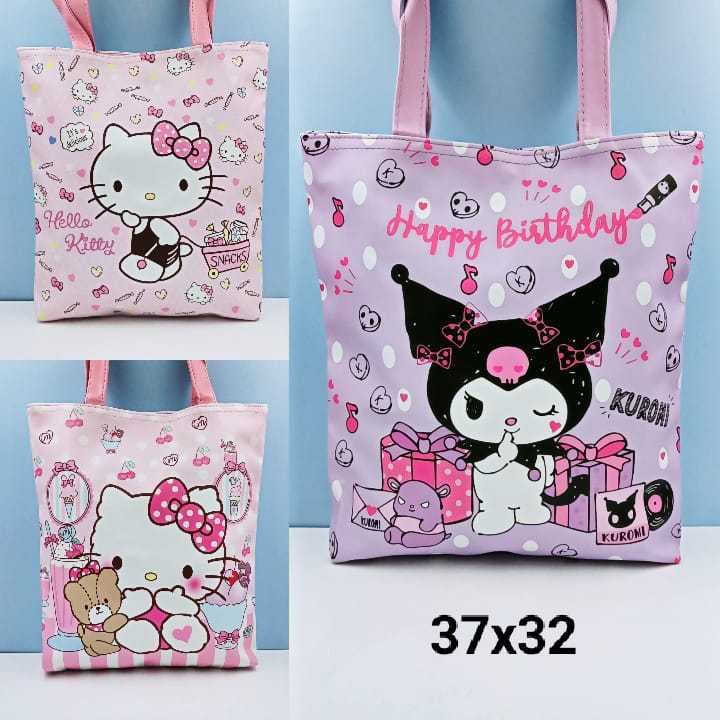 TAS TENTENG BESAR KARAKTER / TAS TENTENG KULIT / TAS TENTENG HELLO KITTY/ TAS TENTENG KUROMI