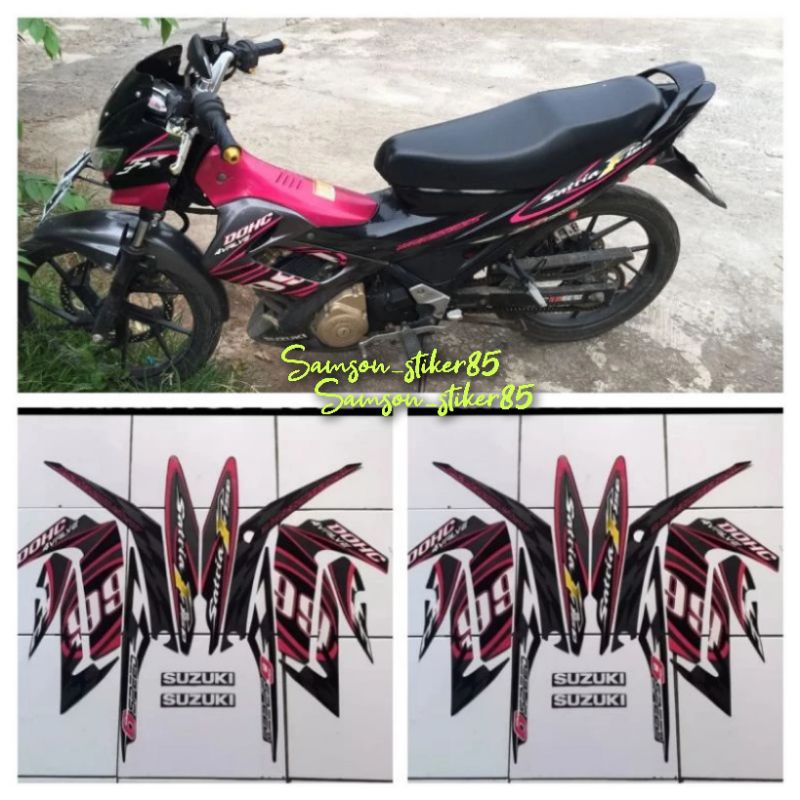striping suzuki satria fu 150 barong 2012 hitam pink berkualitas terbaik