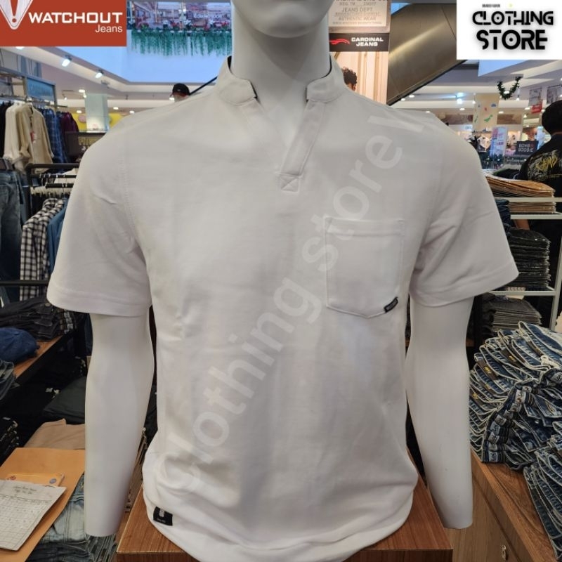 WATCHOUT JEANS ORIGINAL kaos pria lengan pendek putih JK402520002
