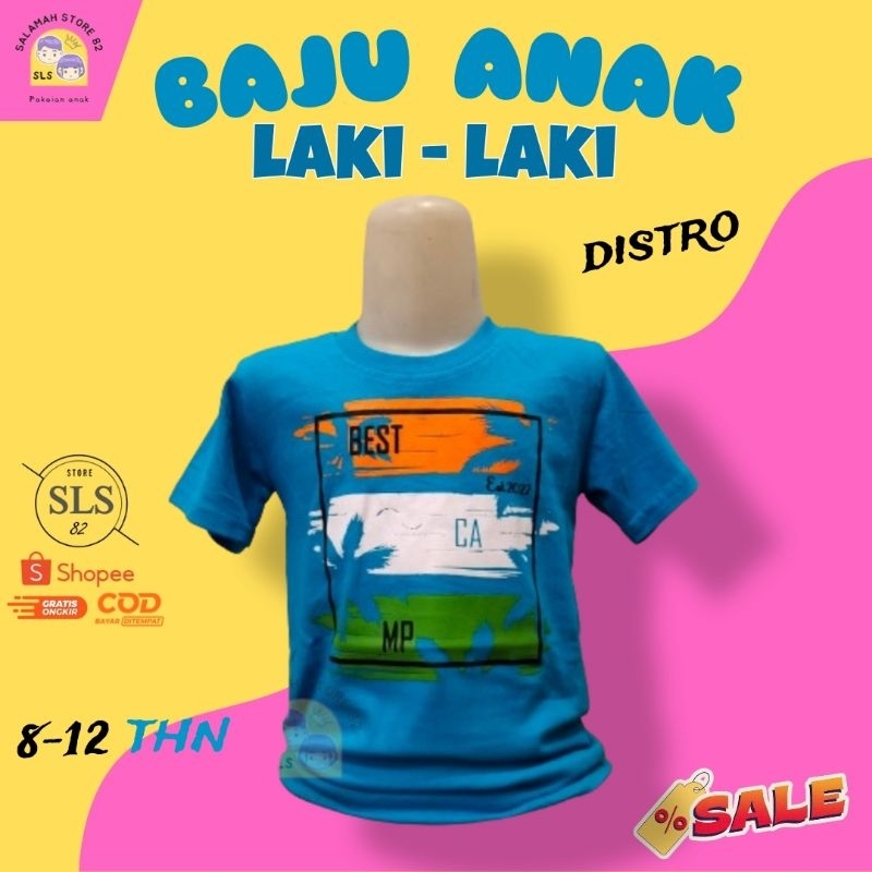 BAJU ANAK LAKI -LAKI LENGAN PENDEK. / KAOS ANAK DISTRO 8-12 THN