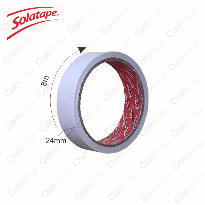 

Double Tape Kertas 1 inch 24mm x 8m Solatape