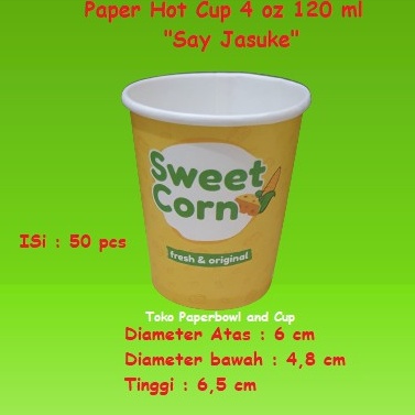 Lihat Disini idM2y2X Paper Hot Cup 4 oz sweetcorn Say Jasuke isi 5 pcs Gelas kertas Cup Kecil Kualia