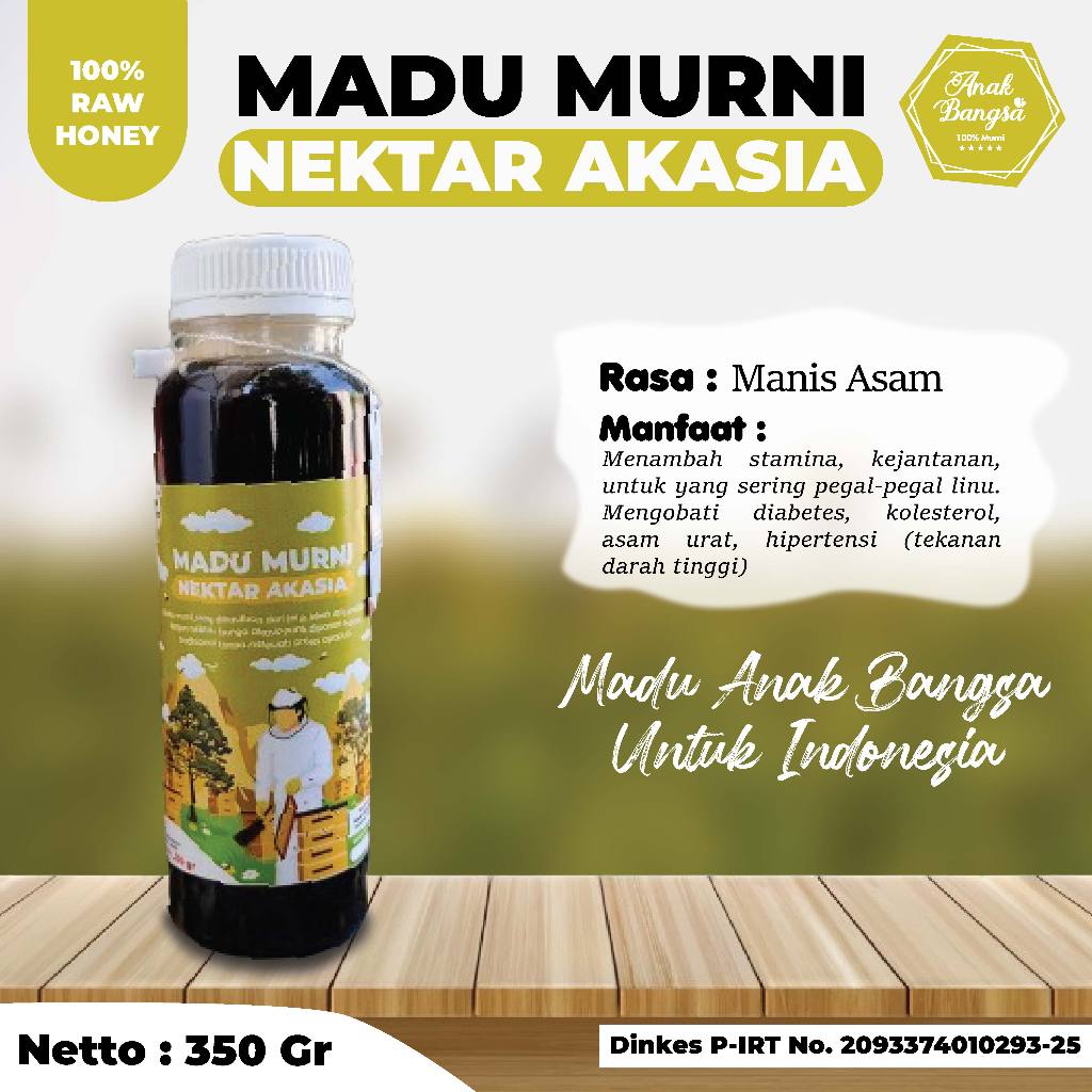 

Madu Asli Hutan Murni Nektar Akasia 350 gram - Madu Anak Bangsa Grade A 100% Alami Raw Honey