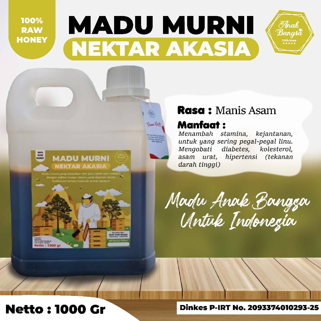 

Madu Asli Hutan Murni Nektar Akasia 1 kg - Madu Anak Bangsa Grade A 100% Alami Raw Honey