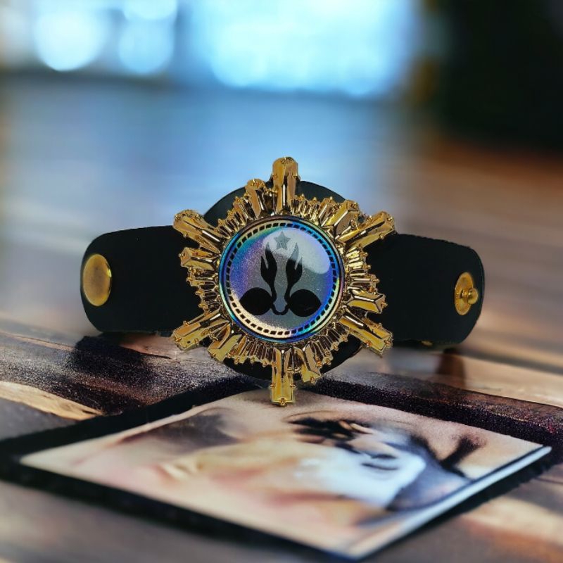 Ring kacu Pramuka Emas Matahari Hologram umum terbaru, Resin Kalep dan tali pengikat kacu, pembina/p