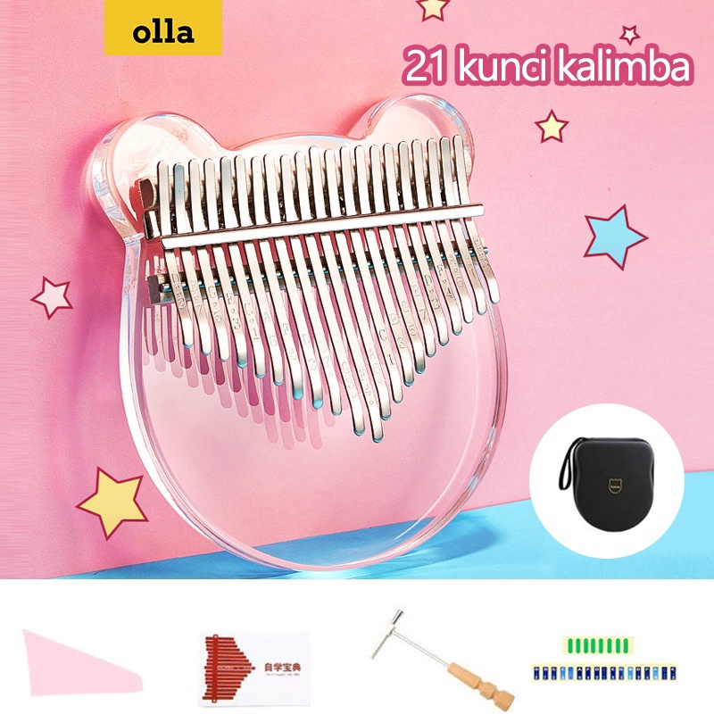 Terbaik Olla KittyBear Kalimba 17 keys Acrylic Kalimba 21 keys  Kalimba Alat Musik buruan