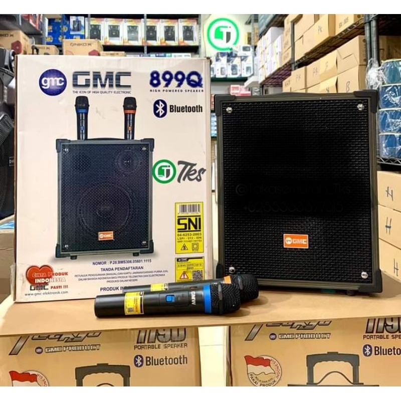 Speaker Portabel GMC 899Q 2 Mic Wireless Karaoke Bluetooth 899Q
