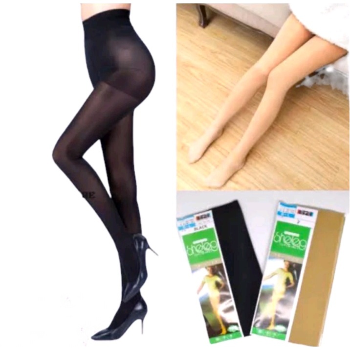 Stocking celana warna kulit tipis wanita dewasa transparan SHELEG