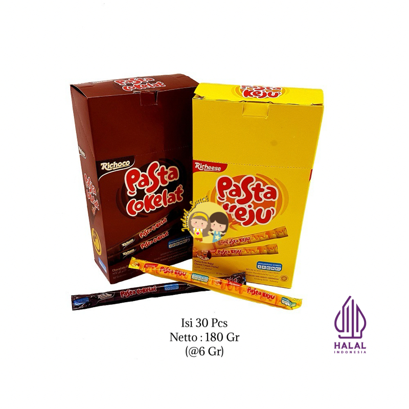 

GROSIR - Pasta Richeese Richoco 30 X 6 Gr Rasa Cokelat Pasta Stik Keju by Jadoel_Snack