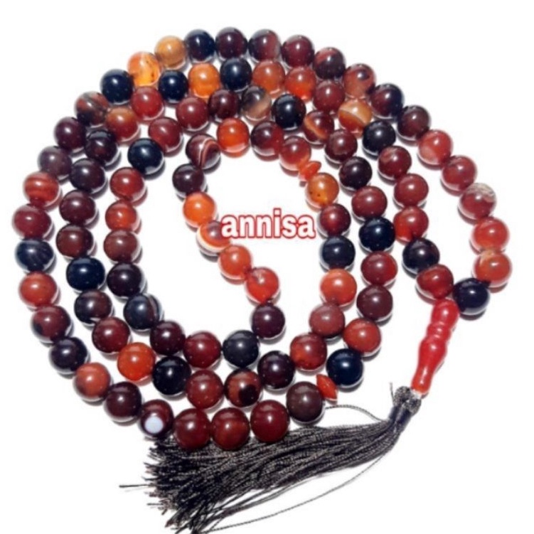 Ready TASBIH BATU AKIK MADU SULAIMAN 12MM 99BUTIR ORIGINAL