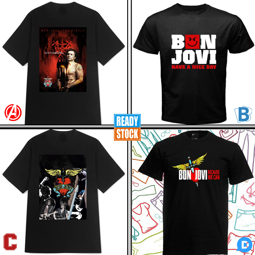 Kaos Bon Jovi Tshirt 100% Cotton