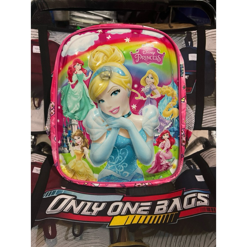 Tas ransel sekolah anak TK perempuan / tas sekolah karakter princess / tas ransel 3D Timbul