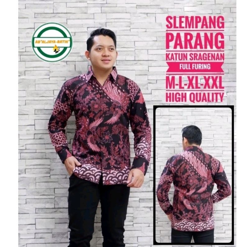 BATIK PRIA SLEMPANG  FULL FURING KATUN HALUS BATIK SOLO
