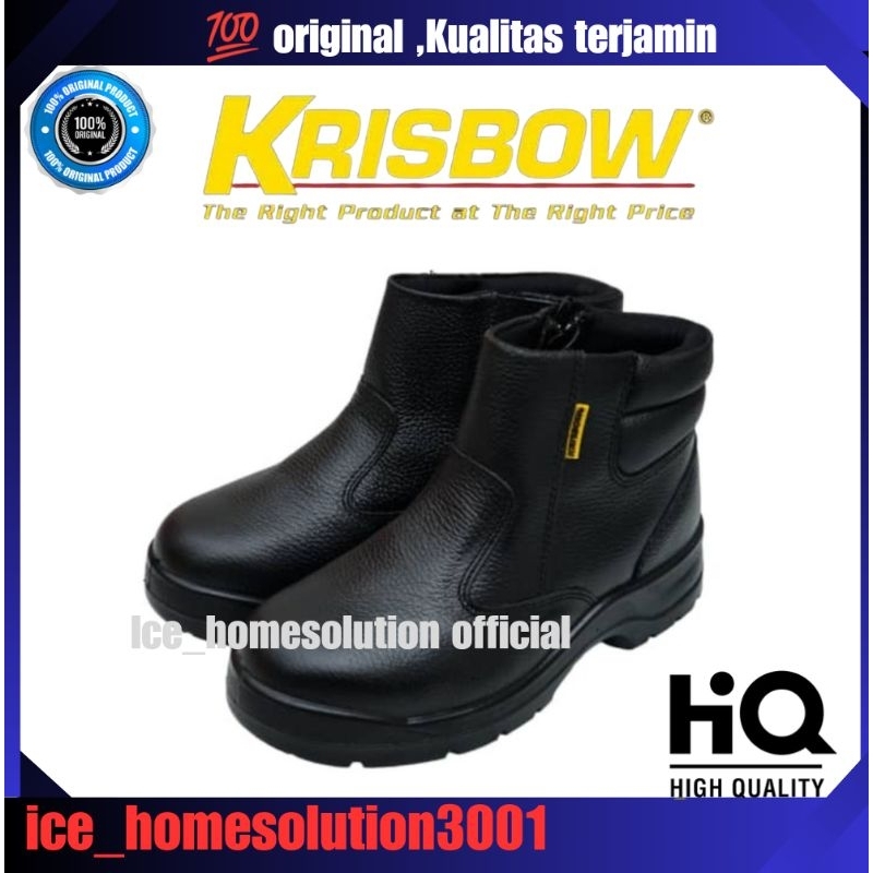 Krisbow Ukuran 39 sampai 45 Gladiator Sepatu Pengaman 6 Inci - Hitam/sepatu safety/sepatu pengaman