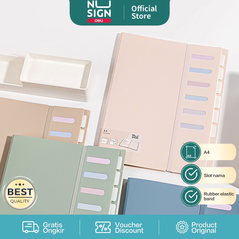 

1212 Flash Sale Nusign File Holder Map Dokumen A4 6 Slot Muat Banyak Warna Pastel NS516 gas