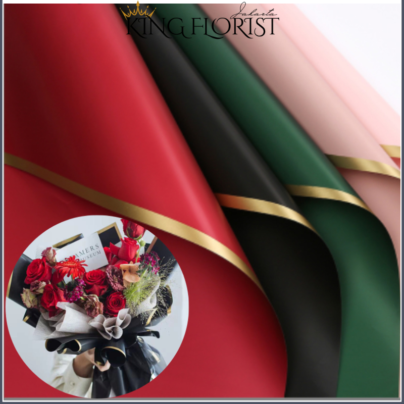 

Flower Wrapping Cellophane Paper LINE SOLID Waterproof Kertas Buket Bunga Flower Wrap Ecer 6135