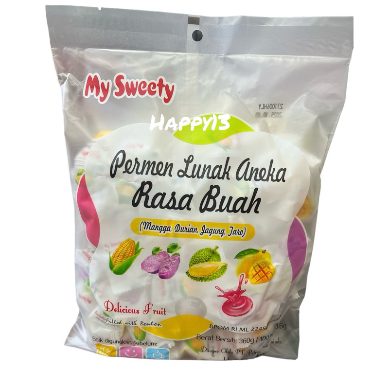 

My Sweety Permen Lunak Aneka Rasa Buah 360g ( isi 100 Pcs )