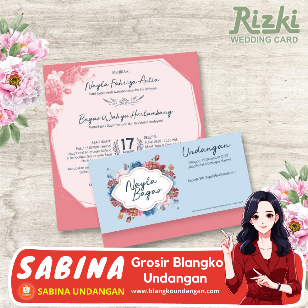 BLANGKO UNDANGAN PERNIKAHAN RIZKI 29 | SABINA UNDANGAN | BLANGKO NIKAH | KERTAS UNDANGAN | KARTU UND