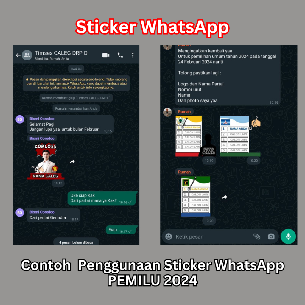 Sticker WA / WhatsApp untuk CALEG PEMILU - Election WhatsApp Sticker