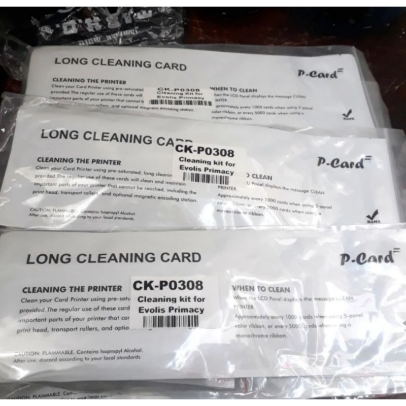 CLEANING KIT ID CARD PRINTER EVOLIS PRIMACY PN : CK-P0308 ORIGINAL