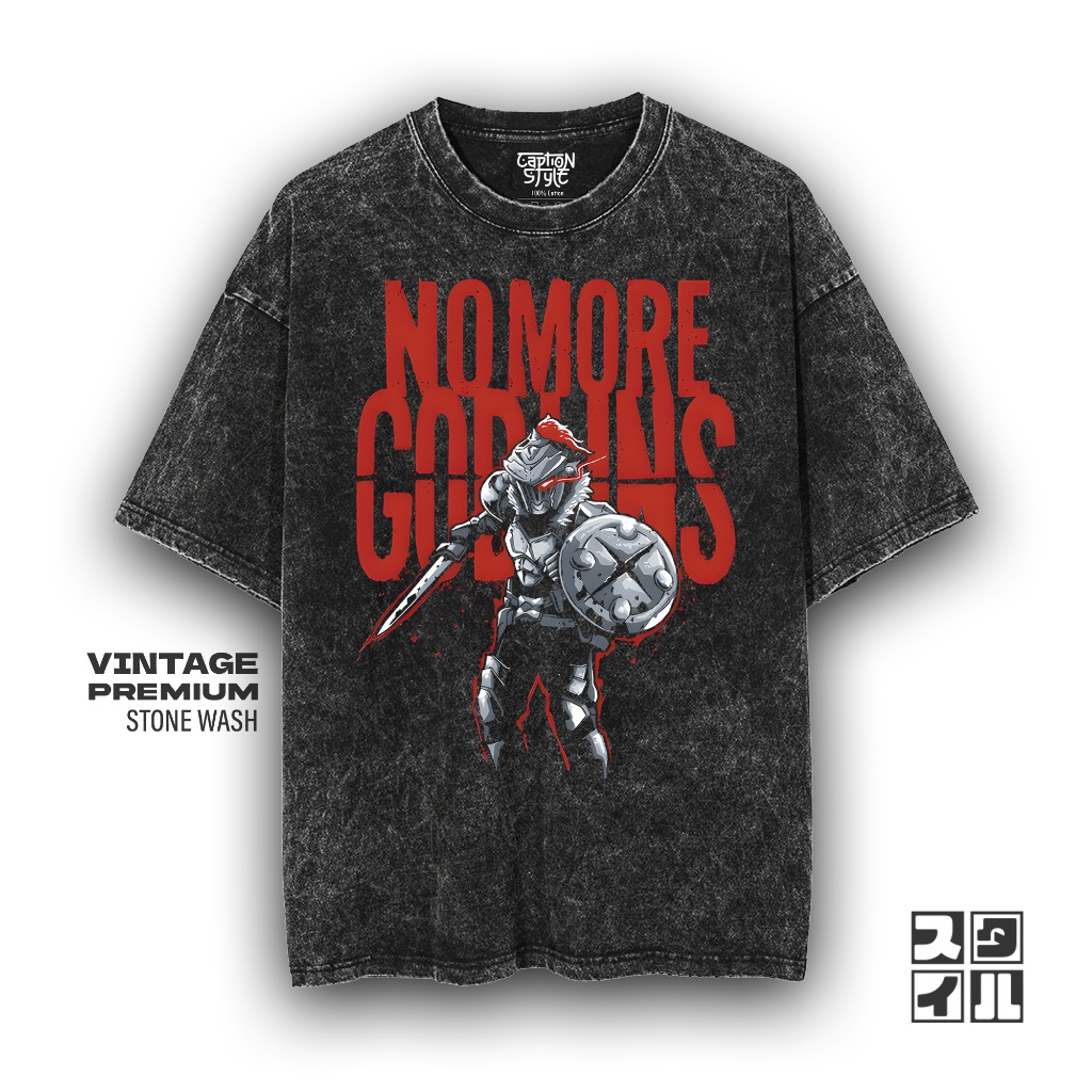 Caption'Style Baju Anime Goblin Slayer THE ARMY Kaos Stonewash Unisex | Kaos Oversize Wanita | Kaos 