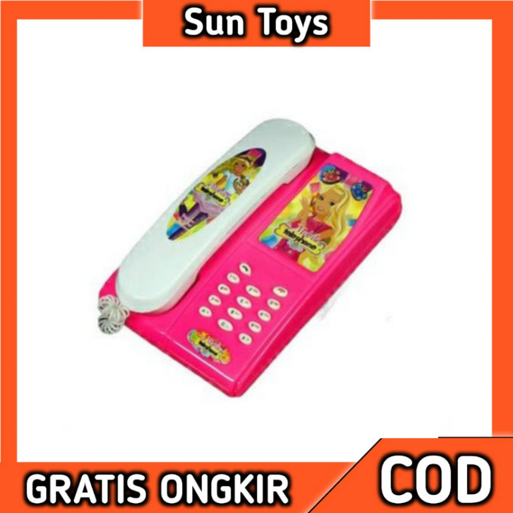 Mainan Telepon Anak Perempuan Musikal Barbie Princess / Mainan Hp Musik Karakter Barbie 2481