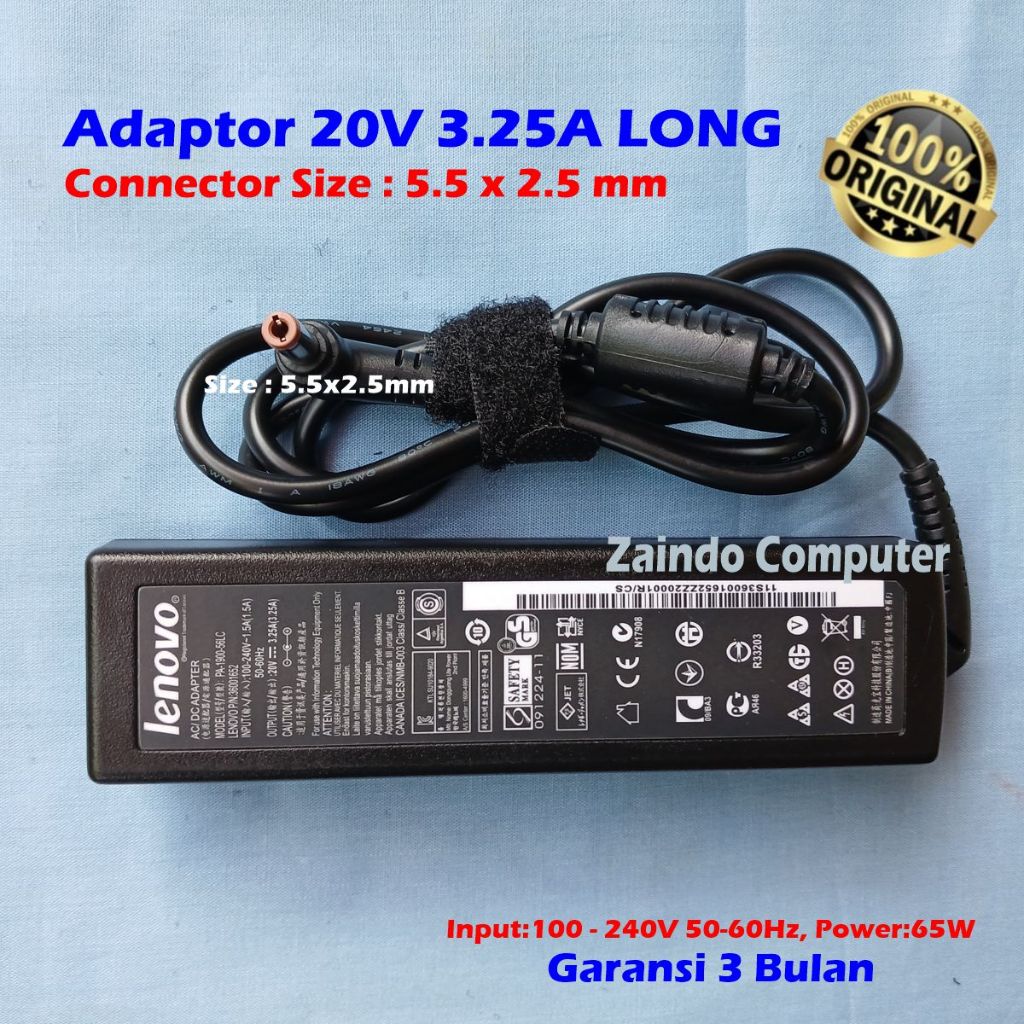 ADAPTOR LENOVOO LONG B460 B470 B570 B570E G470 G570 G575 G480 G770 V570 Z400 Z500 P500 U300 U300E U3