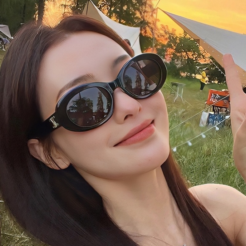 [BISA COD] Kacamata Hitam Korean Harajuku Style Round Sunglasses Same style of fashion stars kaca ma