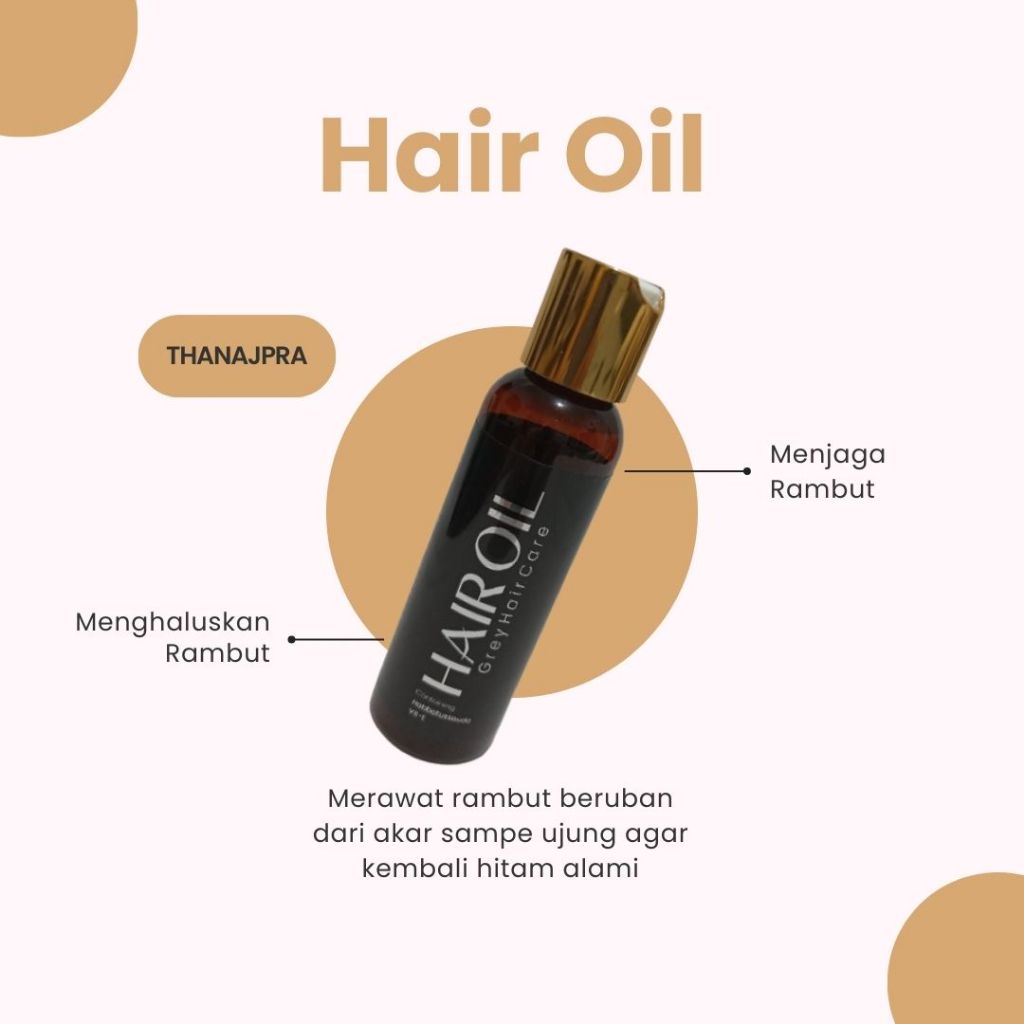Penyubur Rambut Pencegah Rontok Penumbuh Rambut Obat Rambut Rontok THANAJPRA Hair Oil Penghitam Ramb