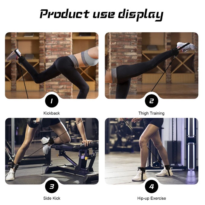 FREE ONGKIR ANGKLE STRAP GYM ADJUSTABLE (2PCS) ANKLE STRAP GYM ANKLE LEG STRAP DENGAN D-RING STRAP